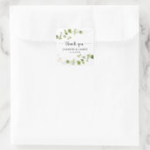 Rustic Eucalyptus Greenery Wedding Thank You Vierkante Sticker (Tas)