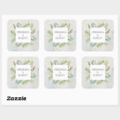 Rustic Eucalyptus Greenery Wedding Vierkante Sticker (Vel)