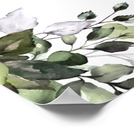 Rustic Eucalyptus Greenery Wedding Welcome Sign Poster (Hoek)