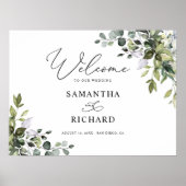 Rustic Eucalyptus Greenery Wedding Welcome Sign Poster (Voorkant)
