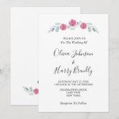 Rustic Eucalyptus Greenery White Wedding Kaart (Voorkant / Achterkant)