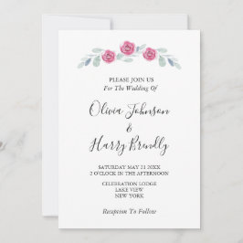 Rustic Eucalyptus Greenery White Wedding Kaart