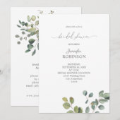 Rustic Eucalyptus Groene Duo 2 Bruiloft Feest Uitn Kaart (Voorkant / Achterkant)