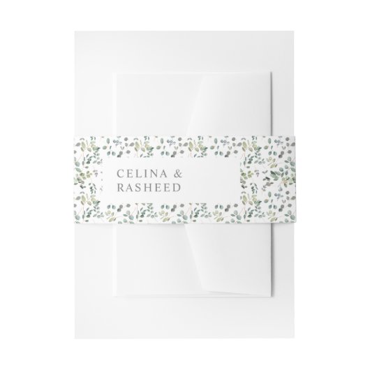 Rustic Eucalyptus Groene Duo 2 Uitnodigingen Wikkel (Voorkant Voorbeeld)