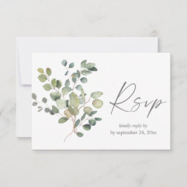Rustic Eucalyptus Groene Duo met maaltijd RSVP-kaa RSVP Kaartje