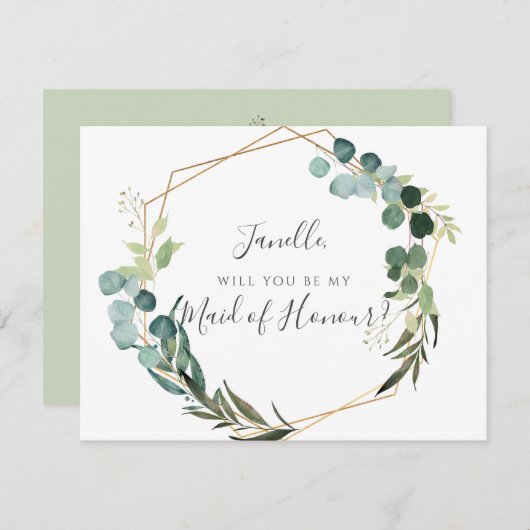 Rustic Eucalyptus is mijn dikke meid van eer Kaart (Voorkant / Achterkant)