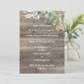 RUSTIC EUCALYPTUS LACE WEDING KAART (Staand voorkant)