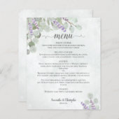 Rustic Eucalyptus & Lavender Budget Wedding Menu (Voorkant / Achterkant)