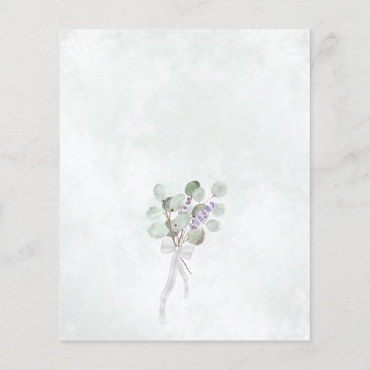 Rustic Eucalyptus & Lavender Budget Wedding Menu (Achterkant)