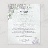 Rustic Eucalyptus & Lavender Budget Wedding Menu (Voorkant)