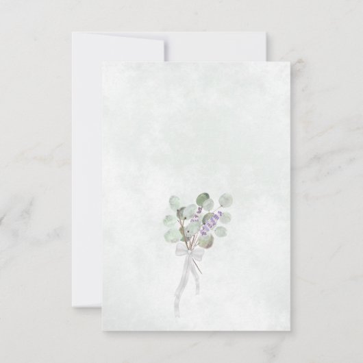 Rustic Eucalyptus Lavender Calendar White Wedding Save The Date (Achterkant)