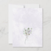Rustic Eucalyptus & Lavender Chic Paars Wedding Save The Date (Achterkant)