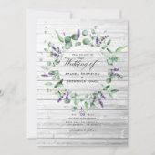 Rustic Eucalyptus Lavender Country Barn Wedding Kaart (Voorkant)
