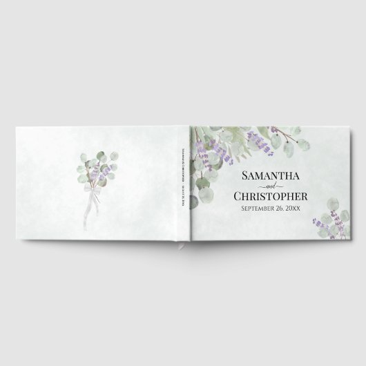 Rustic Eucalyptus & Lavender Elegant Boho Wedding Gastenboek (Volledig)