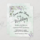 Rustic Eucalyptus & Lavender Elegant Mint Wedding Save The Date (Voorkant / Achterkant)