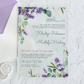 Rustic Eucalyptus Lavender Floral Islamic Wedding Acryl Uitnodigingen