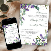 Rustic Eucalyptus Lavender Floral Islamic Wedding Kaart