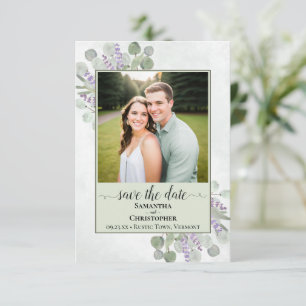 Rustic Eucalyptus & Lavender Green Wedding Foto Save The Date