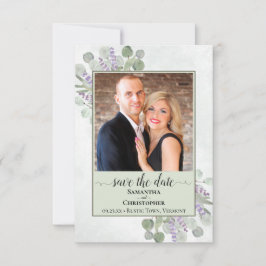 Rustic Eucalyptus & Lavender Green Wedding Foto Save The Date