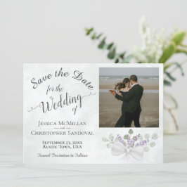 Rustic Eucalyptus & Lavender met fotohuwelijk Save The Date