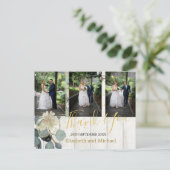 Rustic Eucalyptus Leaf Elegant Wedding Bedankt Briefkaart (Staand voorkant)