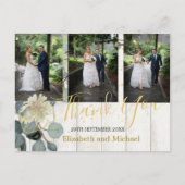 Rustic Eucalyptus Leaf Elegant Wedding Bedankt Briefkaart (Voorkant)