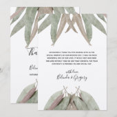 Rustic Eucalyptus Leaf Weddenschap Hartelijk dank Bedankkaart (Voorkant / Achterkant)