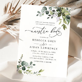 Rustic Eucalyptus Leaves Greenery Neustra Boda Kaart
