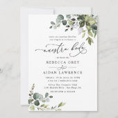 Rustic Eucalyptus Leaves Greenery Neustra Boda Kaart (Voorkant)