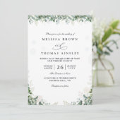 Rustic Eucalyptus Leaves Greenery QR Code Wedding Kaart (Staand voorkant)