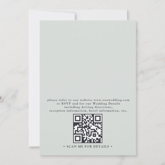 Rustic Eucalyptus Leaves Greenery QR Code Wedding Kaart (Achterkant)