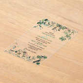 Rustic Eucalyptus Leaves Greenery Wedding Acryl Uitnodigingen (Laagn)