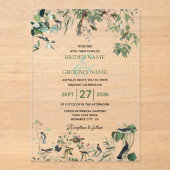 Rustic Eucalyptus Leaves Greenery Wedding Acryl Uitnodigingen (Voorkant)