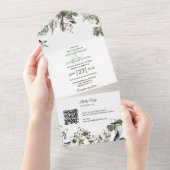 Rustic Eucalyptus Leaves  Greenery Wedding All In One Uitnodiging (Afscheurbaar)