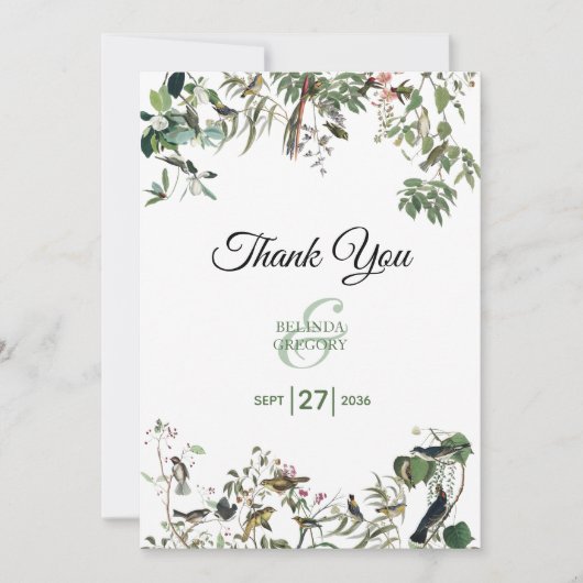 Rustic Eucalyptus Leaves  Greenery Wedding Bedankkaart (Voorkant)