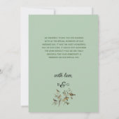 Rustic Eucalyptus Leaves Greenery Wedding Bedankkaart (Achterkant)