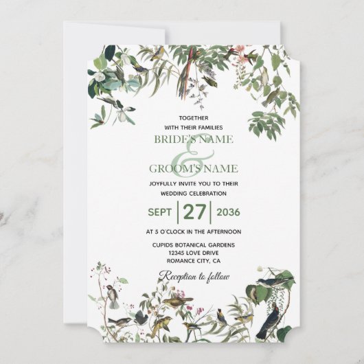 Rustic Eucalyptus Leaves Greenery Wedding Kaart (Voorkant)