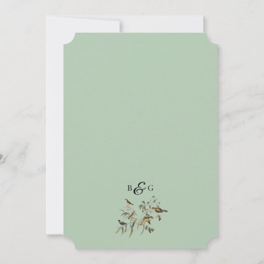 Rustic Eucalyptus Leaves  Greenery Wedding Kaart (Achterkant)