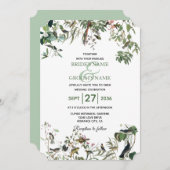Rustic Eucalyptus Leaves Greenery Wedding Kaart (Voorkant / Achterkant)