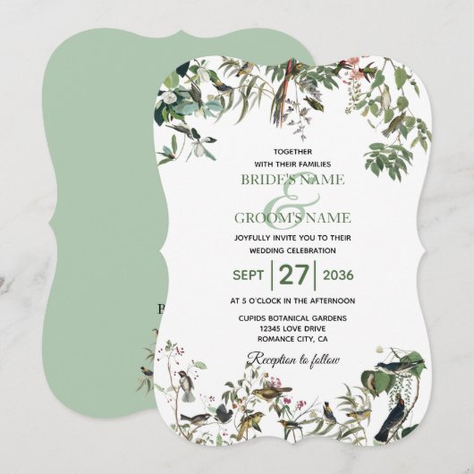 Rustic Eucalyptus Leaves  Greenery Wedding Kaart (Voorkant / Achterkant)