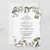 Rustic Eucalyptus Leaves  Greenery Wedding Kaart (Voorkant)