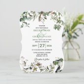 Rustic Eucalyptus Leaves  Greenery Wedding Kaart (Staand voorkant)
