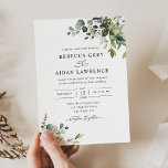 Rustic Eucalyptus Leaves Greenery Wedding Kaart<br><div class="desc">Dit elegante collectie is voorzien van gemengde groenbladeren van de waterverf in combinatie met een klastig serif en een delicaat sans lettertype in zwart,  met een monogram op de achterzijde. Overeenkomende objecten beschikbaar.</div>