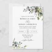 Rustic Eucalyptus Leaves Greenery Wedding Kaart (Voorkant)