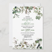 Rustic Eucalyptus Leaves Greenery Wedding Kaart (Voorkant)
