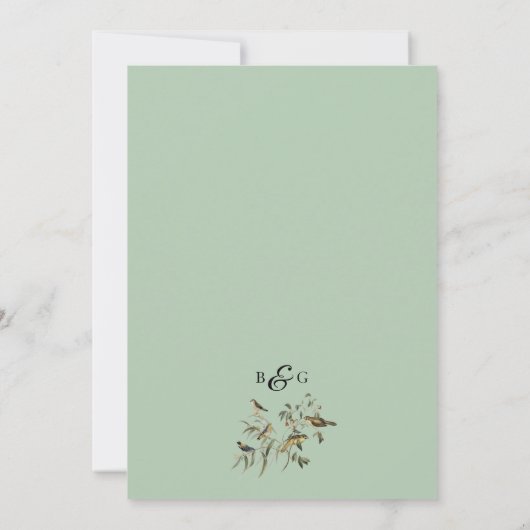 Rustic Eucalyptus Leaves Greenery Wedding Kaart (Achterkant)