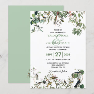 Rustic Eucalyptus Leaves Greenery Wedding Kaart