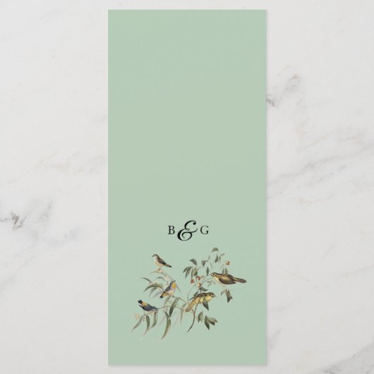 Rustic Eucalyptus Leaves  Greenery Wedding Menu (Achterkant)