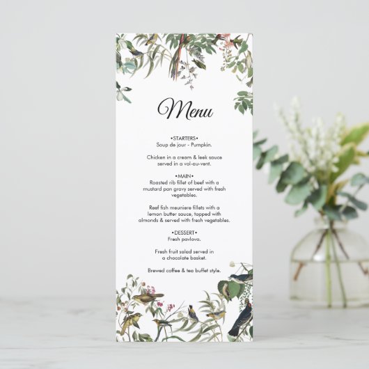 Rustic Eucalyptus Leaves  Greenery Wedding Menu (Staand voorkant)
