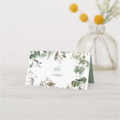 Rustic Eucalyptus Leaves Greenery Wedding Plaatskaartje (Achterkant)